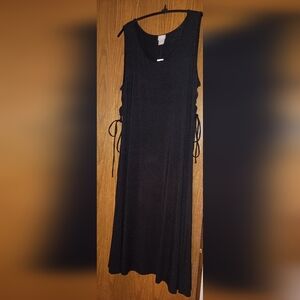 NWT Chico's Black Midi Tank Dress with side ties Sz 2 US 12 L